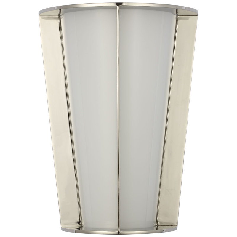 Barbara Barry Phinn 12" Tapered Sconce, Polished Nickel, Steel
