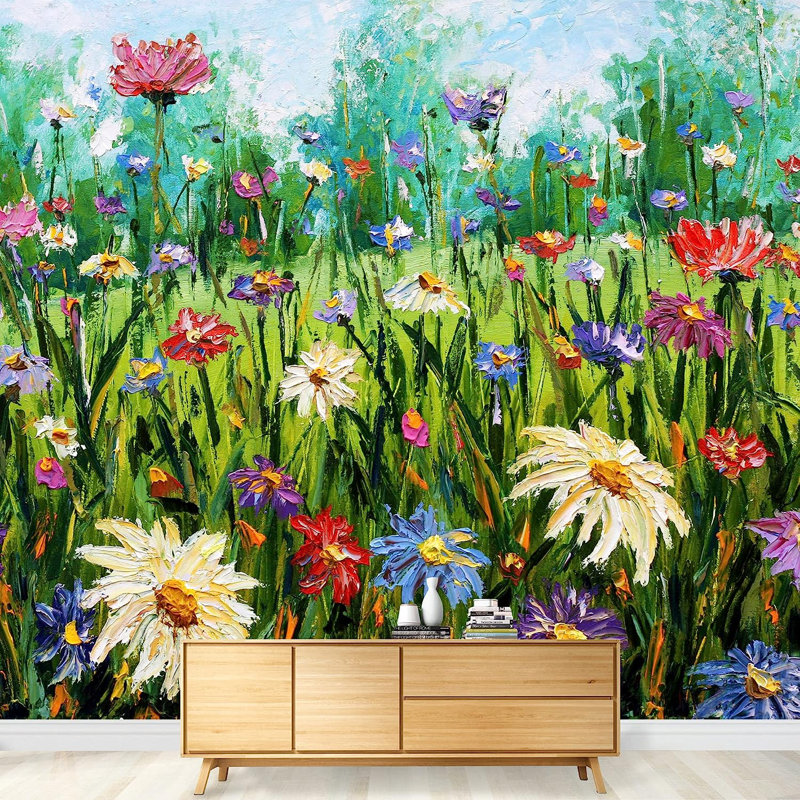 Floral Peel & Stick Floral Border, 66" L x 96" W