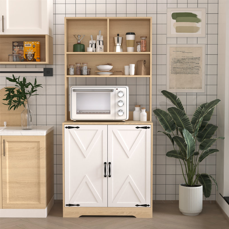 Buffet de cuisine, armoire avec 2 portes, armoire de cuisine avec tablettes, armoire de rangement autoportante pour la cuisine