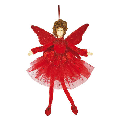 Posable Red Sparkle Fairy Collectible Doll 