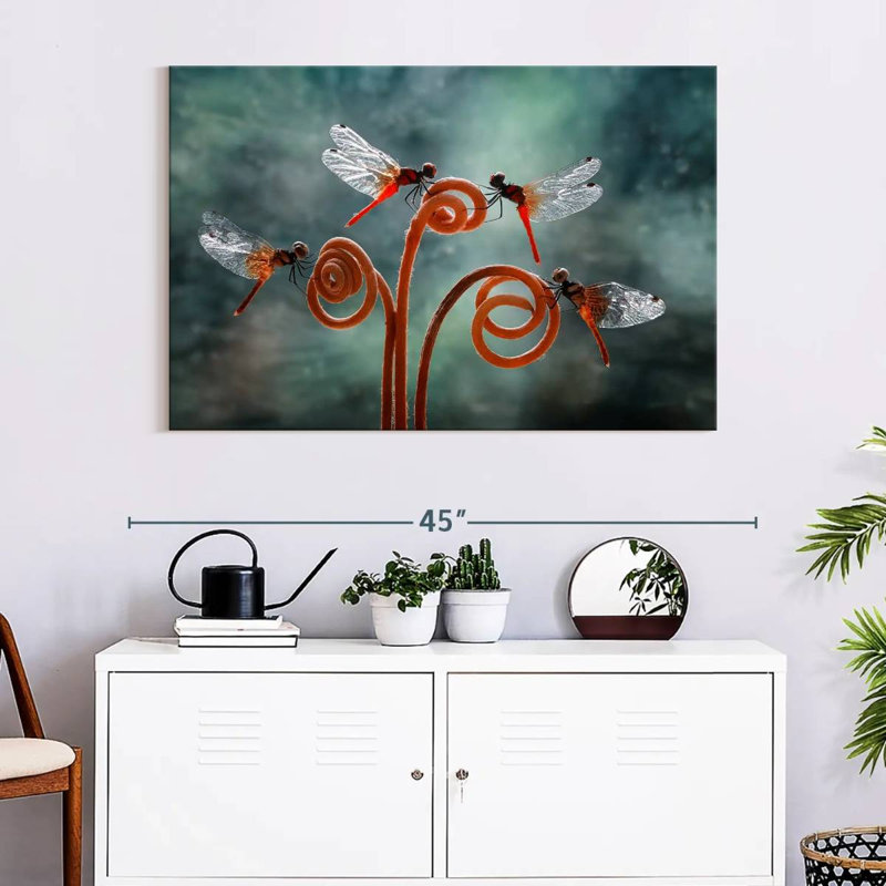 Brampt Perching Dragonflies, 26" H x 39" W