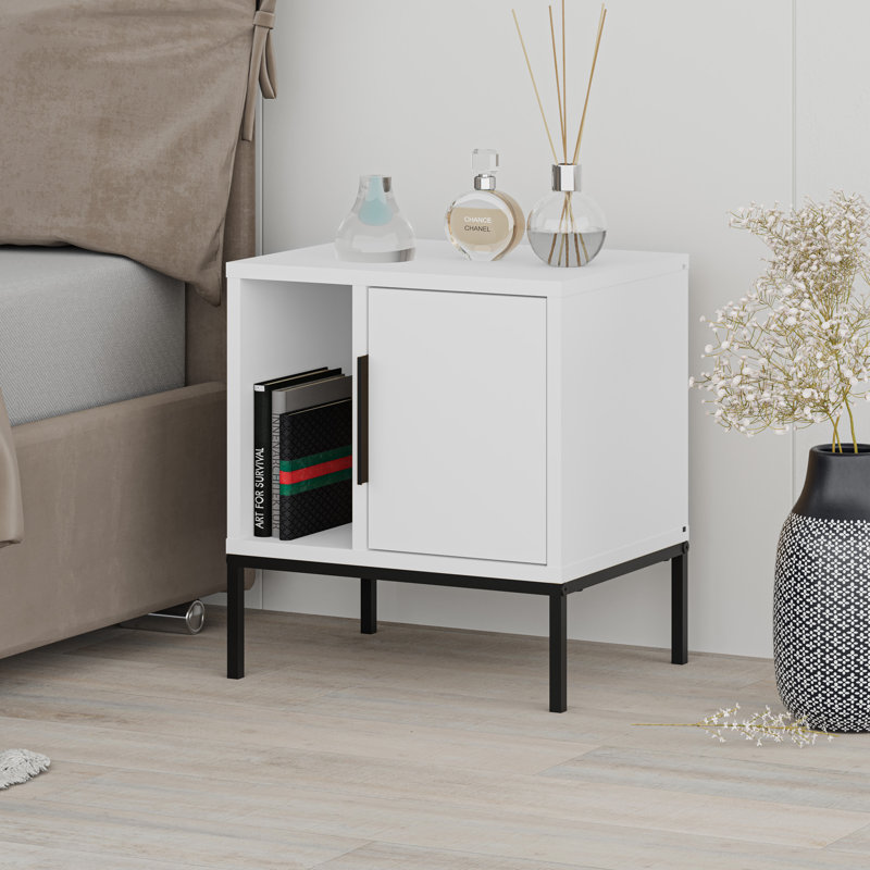 Table de chevet Janie, Blanc