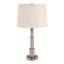 Lampe de table moderne en marbre pour l'éclairage du salon - Petite lampe d'appoint avec pied en colonne pour la chambre à coucher - 68,5 cm, ivoire et beige