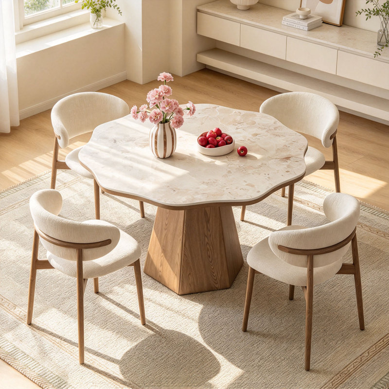 Table de salle à manger Mid-Century, 29.9" H x 43.3" W x 43.3" D, 5