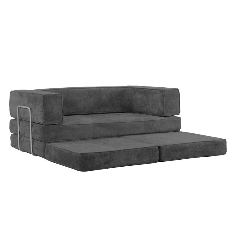 Velvet Compressed Daybed lounge Sofa with Ottoman