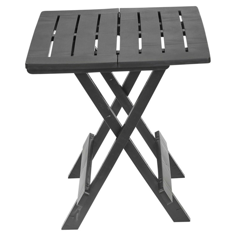 Aji Folding Plastic Garden Table, Black, 50cm H x 45cm W x 45cm D