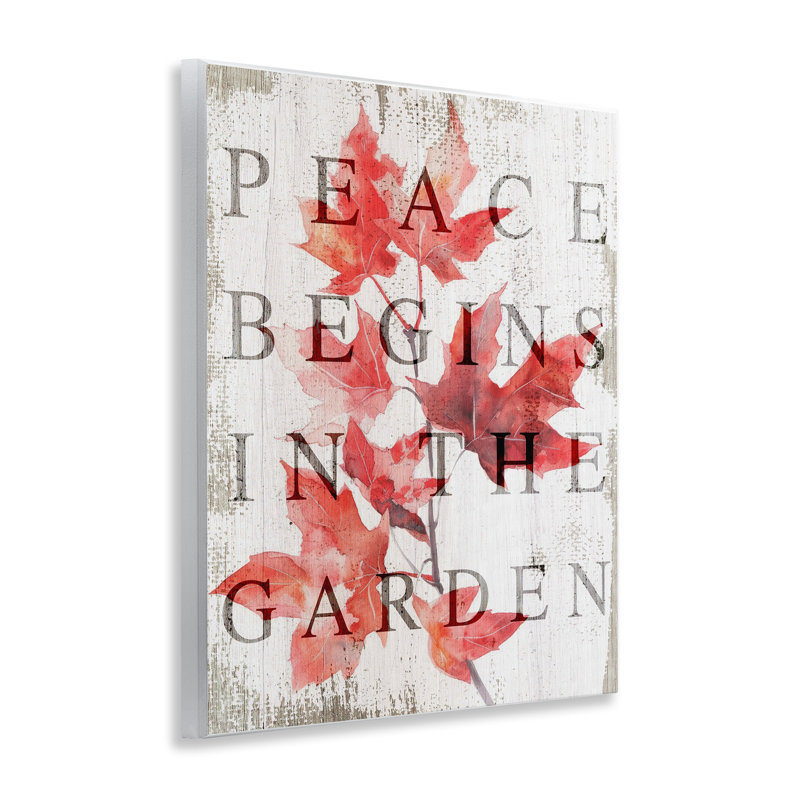 La paix commence dans le jardin, plaque murale, design par Lil 'Rue