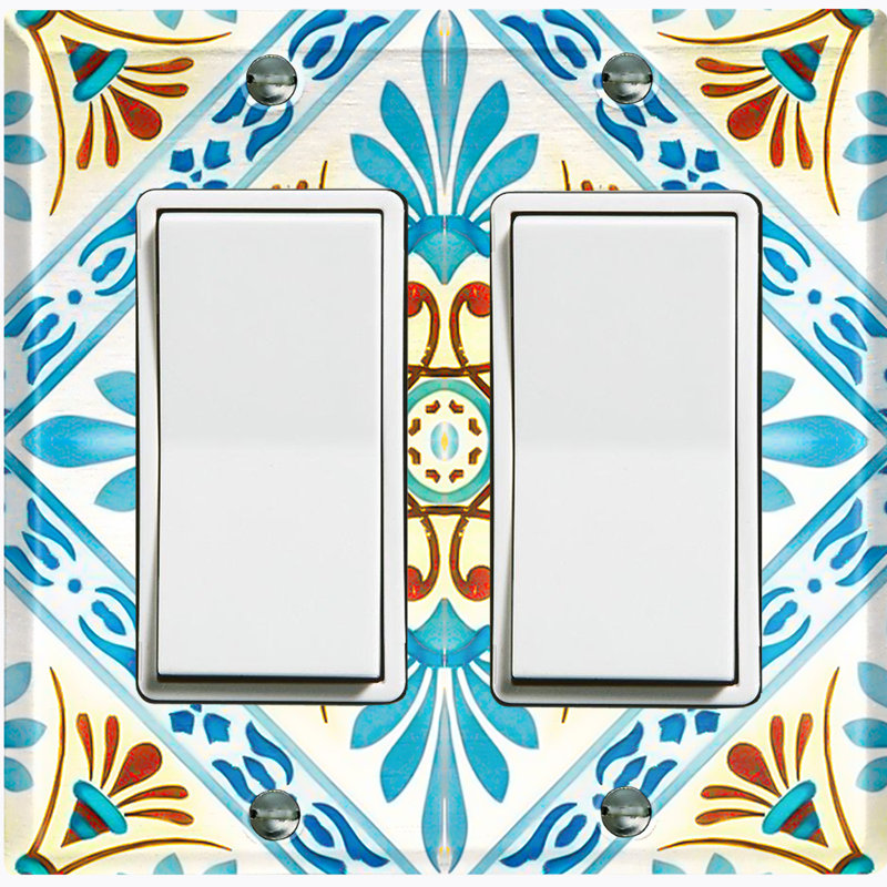 Plaque murale berçante 2 bandes Elegant Damask Tile