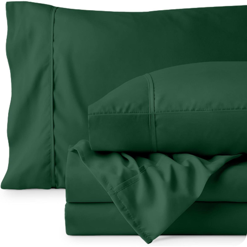 Ensemble de draps pour grand lit - Draps de luxe en microfibre ultra douce 1800 - Double brossé - Poches profondes - Facile à installer - Ensemble de 4 pièces - Draps et taies d'oreiller