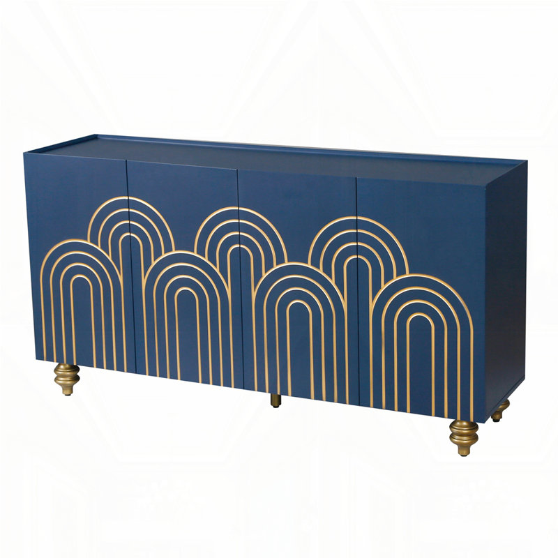 59.8'' Large Storage Cabinet, Navy Blue