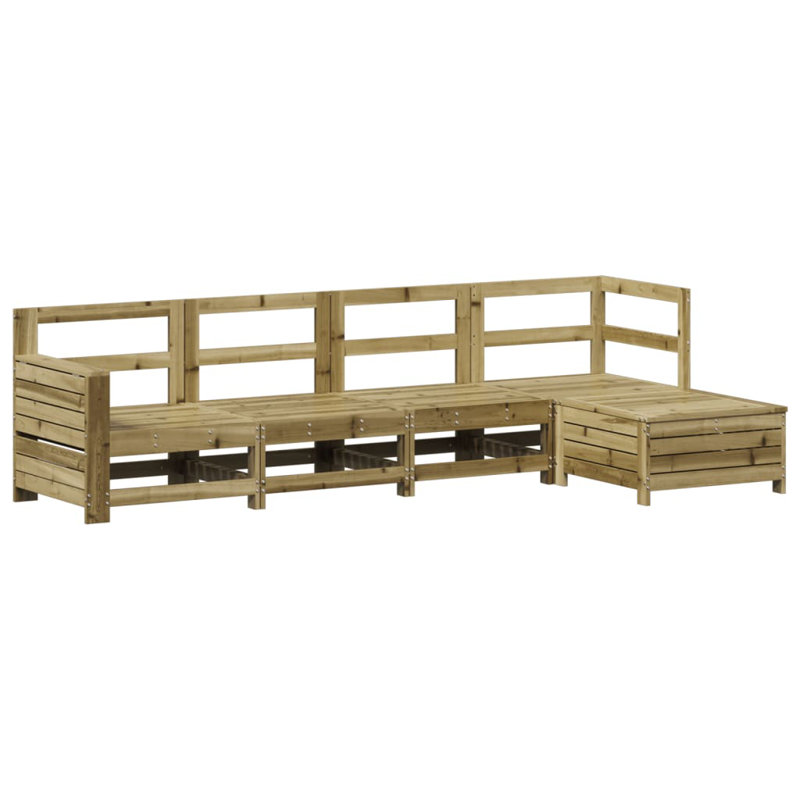 21-2 Wicker 4 - Person Garden Lounge Set, Impregnated Wood