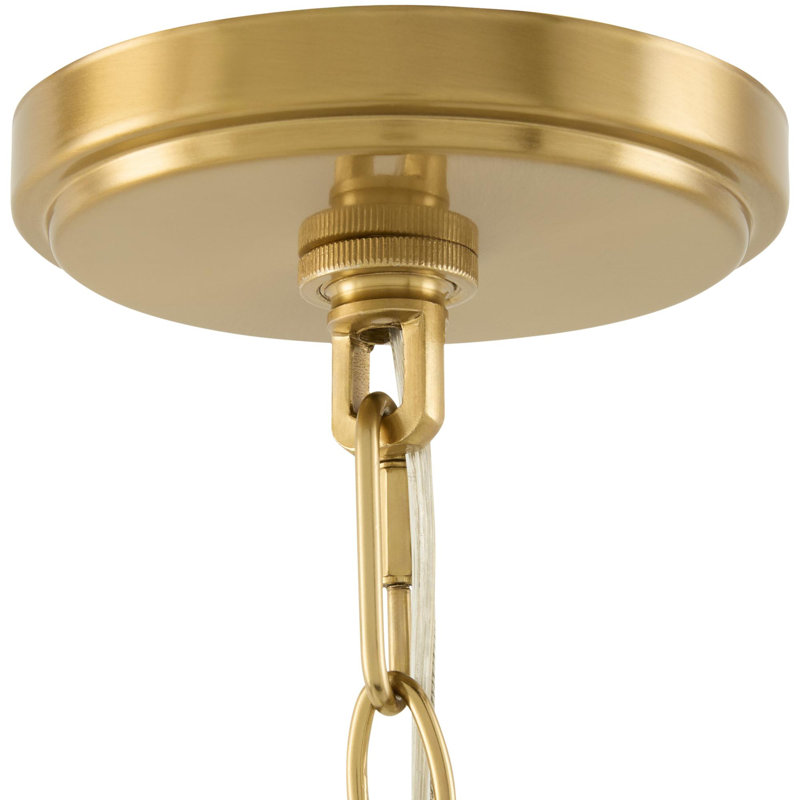 Yueva Chandelier, Brass, White, 2 Tiers - 9 Lights