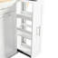 Îlot de cuisine blanc avec abattant, organisateur coulissant à 3 niveaux, tablette interne, chariot roulant, 2 tiroirs, porte-serviettes, plan de travail flexible, apparence de l'armoire-121077022