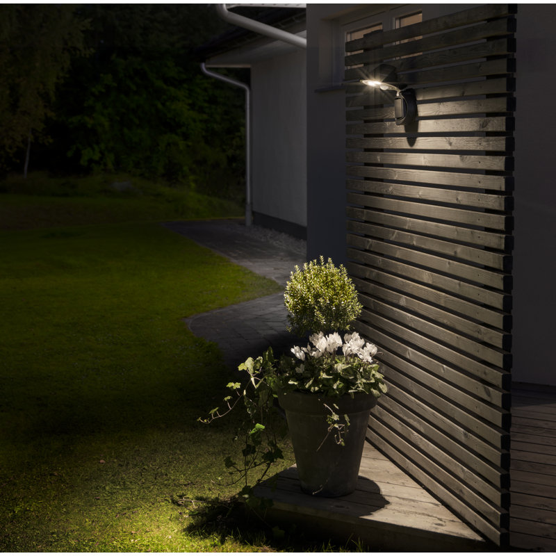 Prato Black Battery Powered Integrated LED Outdoor Armed Sconce