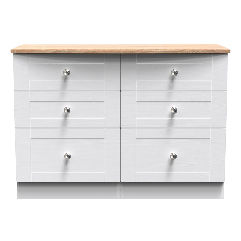 112 cm W Chest of 6 Drawers, White