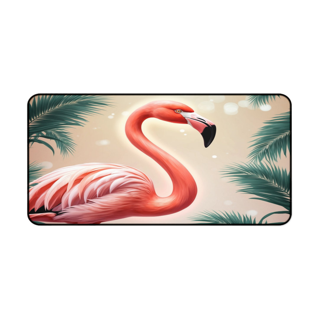 Pink Flamingo Palm Desk Mat