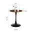 Table de salle à manger ronde de luxe 24 po, base tulipe de style Mid-Century moderne, plateau en panneau de fibres à densité moyenne à grain de bois profond-789700049-789700055