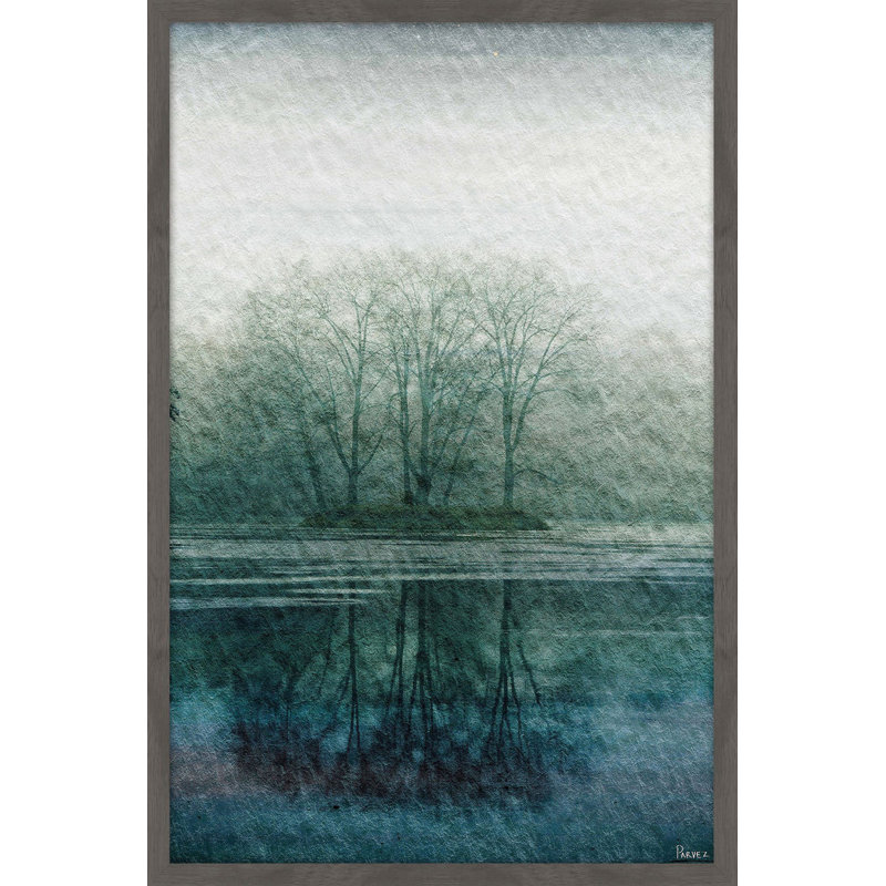 «Apple Lake» par Parvez Taj - peinture encadrée, H 36 po x l 24 po x P 1,5 po