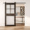 Porte de grange en verre givré non assemblée et non assemblée 50 po x 84 po à 5 lumières Homacer Ebony