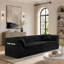 Canapé modulaire droit 2 pièces, canapé rembourré moderne avec accoudoirs rembourrés courbés et poche de rangement latérale dans la poche latérale pour le salon - noir-2081783950
