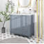 Meuble-lavabo Mesan avec chargement USB, deux portes et trois tiroirs