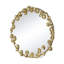 35,35 po Large miroir mural en métal avec embellissement de feuille d'or, accessoire de salon moderne, fer robuste et