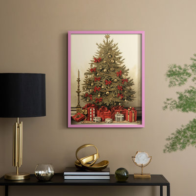 «Christmas Holiday Art CDXCI», reproduction d'art encadrée - bois massif