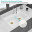 Évier de cuisine en quartz - Évier de cuisine encastré à double cuve en granite blanc 33 po x 22 po x 9,65 po Quartm