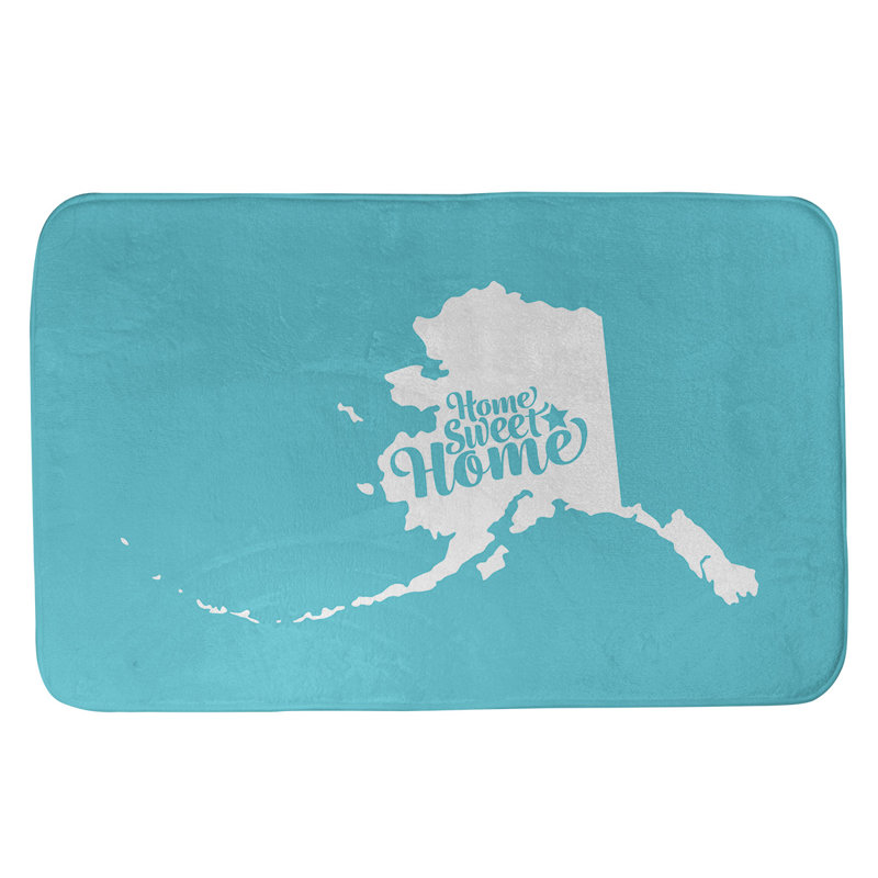 Tapis pour salle de bain en microfibre antidérapant antidérapant Home Sweet, L 17 po x L 21 po, Sarcelle, Fairbanks