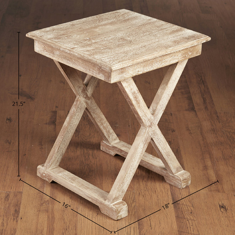 Table de bout Rickey, Blanc délavé