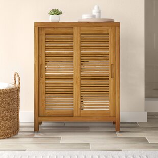 Linon Bracken 1-Door Floor Cabinet, Natural Bamboo