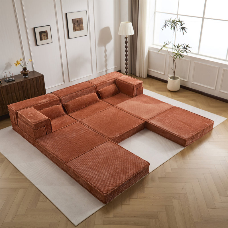 Canapé-lit convertible, Tissu orange