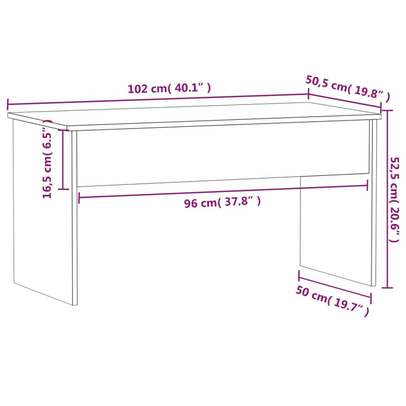 Lesath Manufactured Wood Yes Frame Single Coffee Table with Storage, White, 20.7" H x 40.2" L x 19.9" W