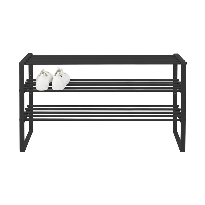 Rex 12 Pair Shoe Rack, Black