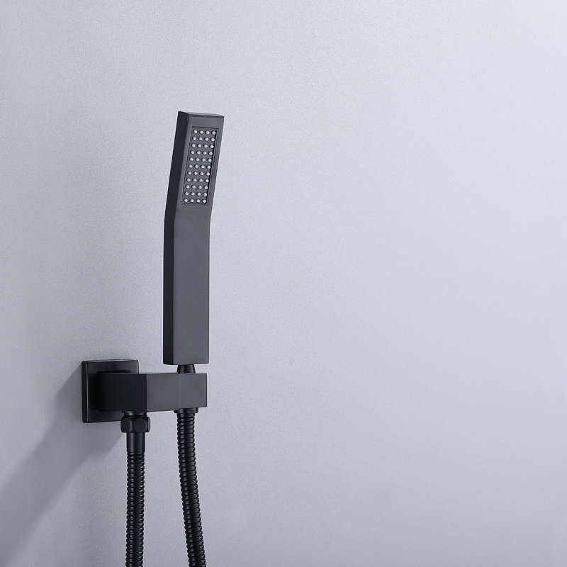 Système de douche complet avec valve brute, Noir mat