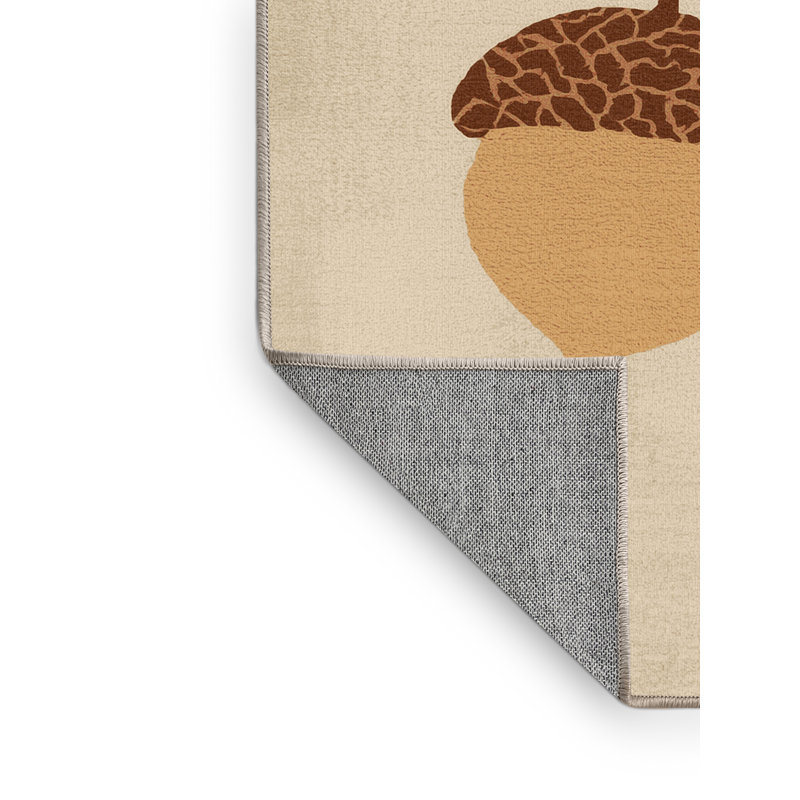 Machine Washable Ahart Thanksgiving Modern & Contemporary Abstract Rug in Beige – Beige Binding, 5x7