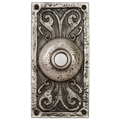Bouton-poussoir à fixation en surface en étain antique
