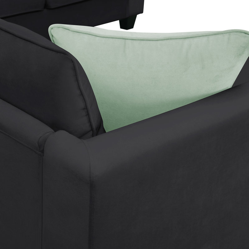 112" Wide Sectional Sofa Couch with Reversible Ottoman