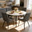 Dining Chairs Set of 4, Faux Leather Dining Room Chair, Metal Kitchen Chairs with  Mesh Texture and Black Sanded Legs, Gray-2071171166-2071171167