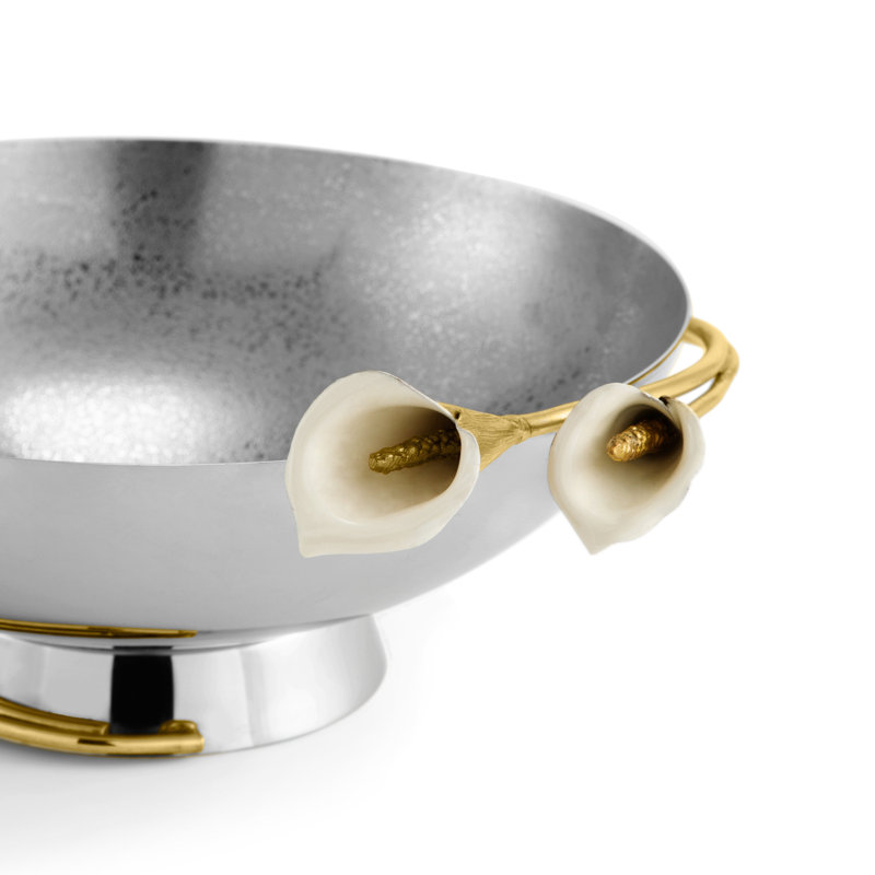 Calla Lily Bowl, 4" H x 9" W x 10" D