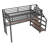 Space-saving Twin Xl Loft Beds With Storage And Led Lights, Modern Metal Frame