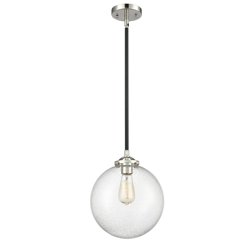 Clementina 1 - Light Single Pendant, LED, Seedy, Black Polished Nickel