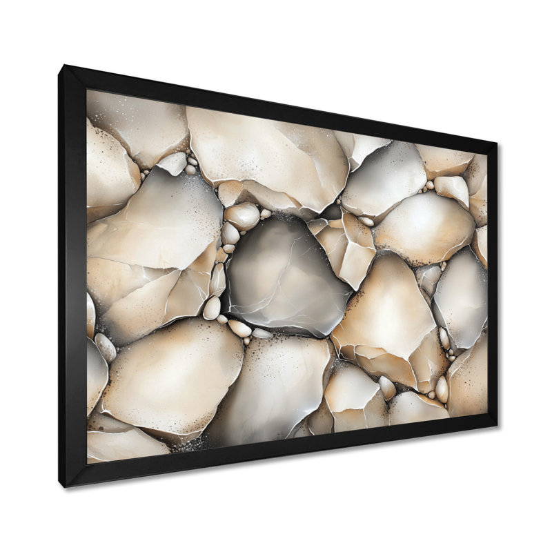 «Gray Spiritual Essence In Stone I», impression d'art sur pierres, H 12 po x l 20 po, Noir