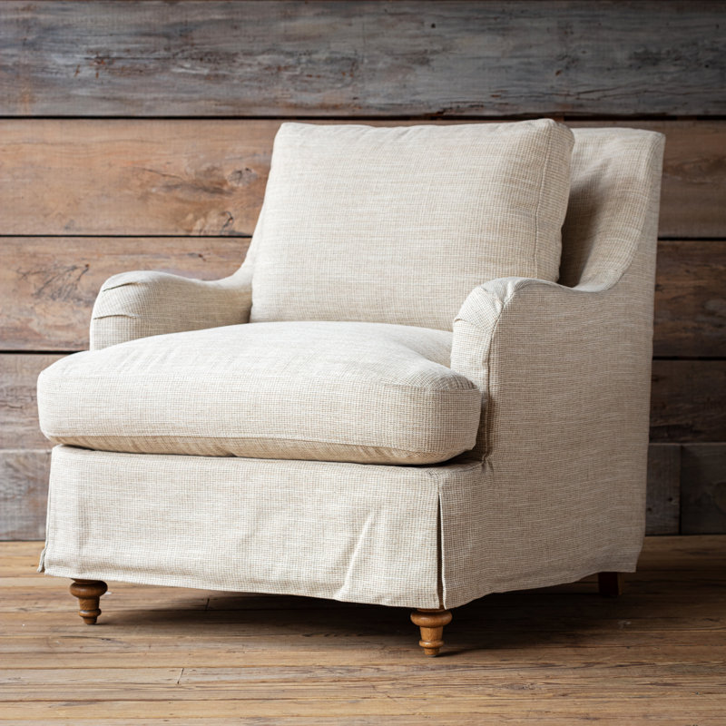 Houndstooth Slip Cover Arm Chair