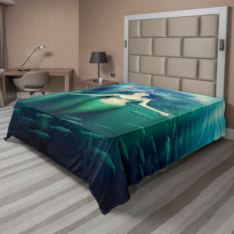 Drap plat Ambesonne Mermaid, Double