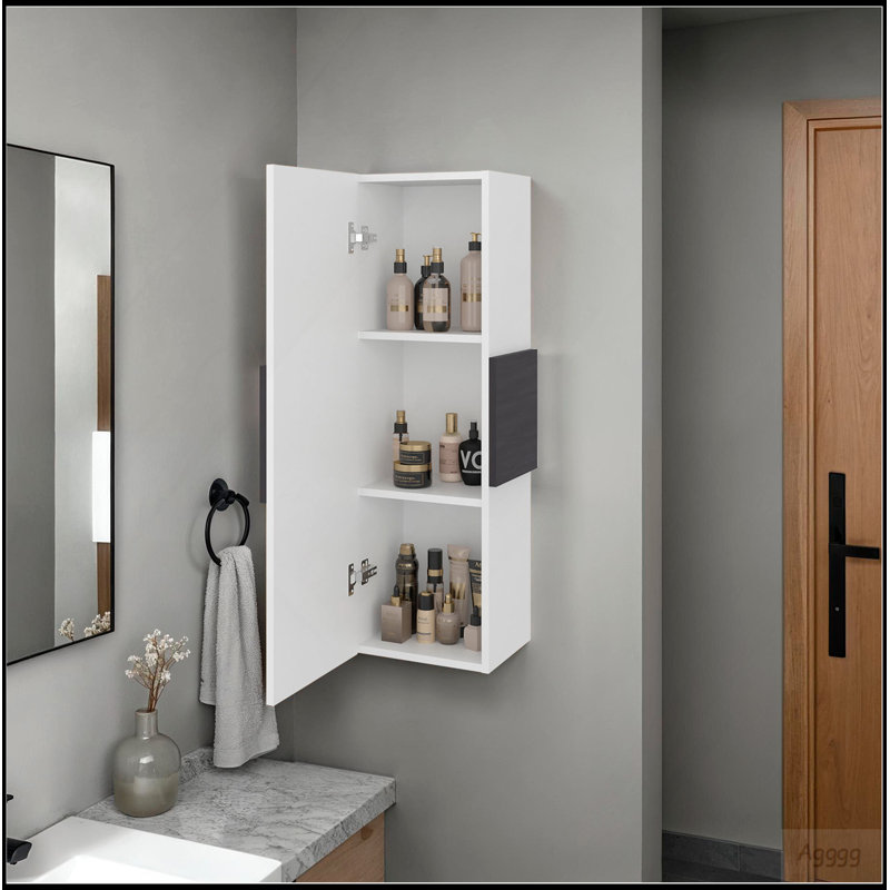 Magna Medicine 38"H Single Door Cabinet, Three Shelves, White
