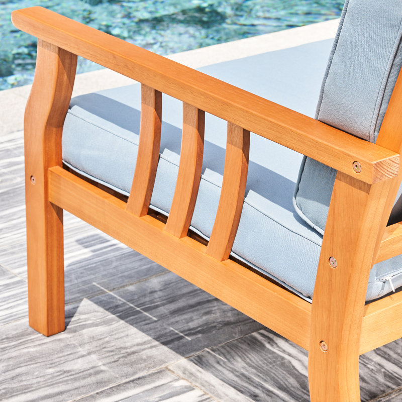 Chaise en bois massif d'eucalyptus Nautical Curve