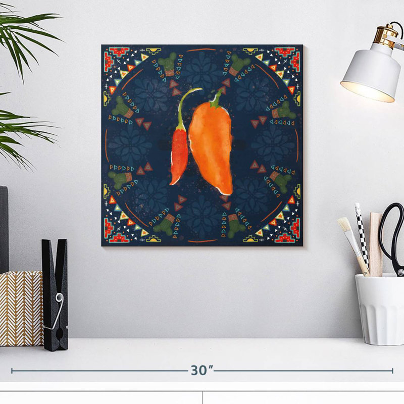 Yarlin Tex Mex Fiesta VI foncé, H 16 po x l 16 po
