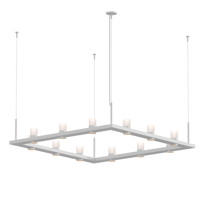 Intervals® 12 - Light LED Pendant, Etched, White