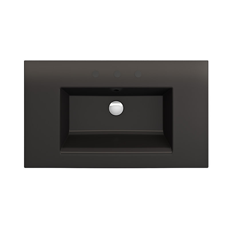 Ravenna 19.7 in. L Bathroom Sink, Matte Black, Single-Hole